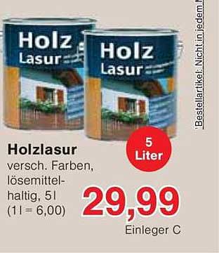 Holzlasur - verschiedene Farben, 5 Liter