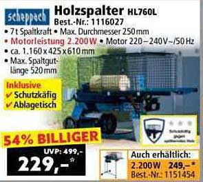 Holzspalter HL760L von Scheppach - Ein Must-Have für jeden Gartenliebhaber