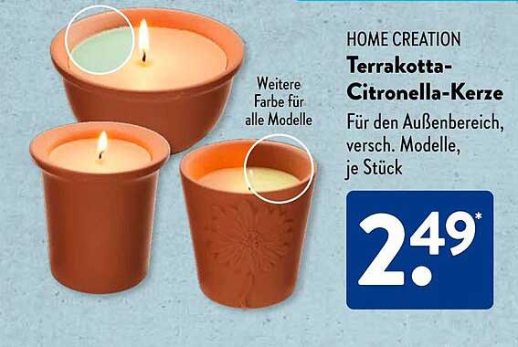 HOME CREATION Terrakotta-Citronella-Kerze
