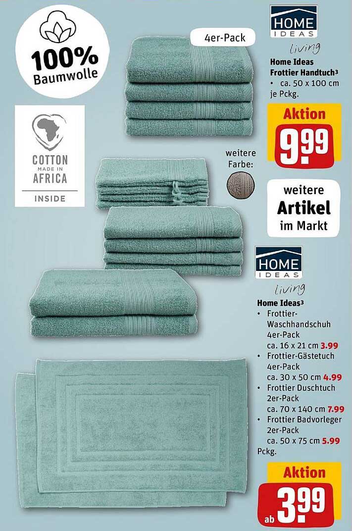 Home Ideas Frottier Handtuch 4er-Pack