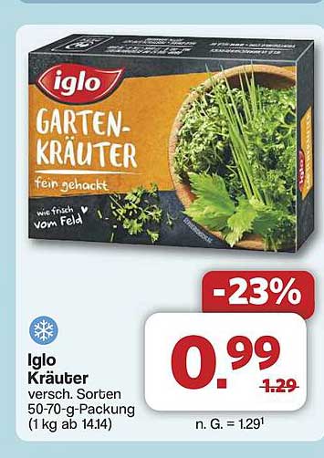 Iglo Garten-Kräuter - 50-70 g Packung, verschiedene Sorten