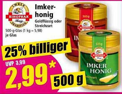 Imker-Honig - Goldflüssig oder Streichart