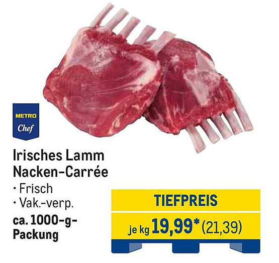 Irisches Lamm Nacken-Carré - Frisch und Vakumverpackt