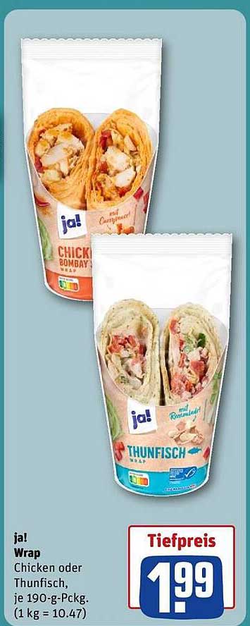 jal Wrap Chicken oder Thunfisch, je 190-g-Pckg.