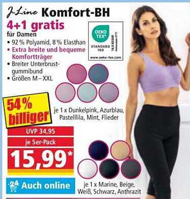 J.Line Komfort-BH 4+1 gratis für Damen