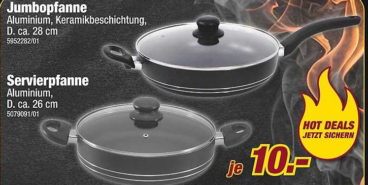 Jumbopfanne und Servierpfanne im praktischen Set – nur je 10,-