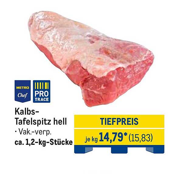 Kalbs-Tafelspitz hell - Vak.-verpackt, ca. 1,2-kg-Stücke