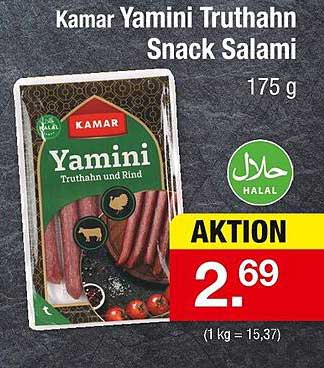 Kamar Yamini Truthahn Snack Salami 175 g