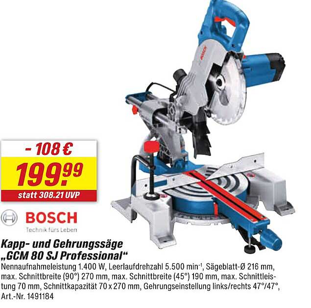 Kapp- und Gehrungssäge „GCM 80 SJ Professional“