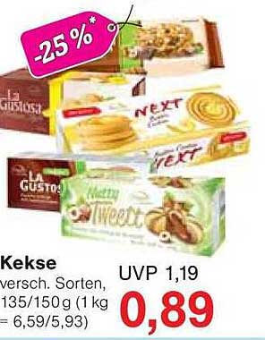 Kekse versch. Sorten, 135/150 g