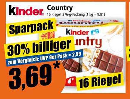 Kinder Country - 16 Riegel Sparpack