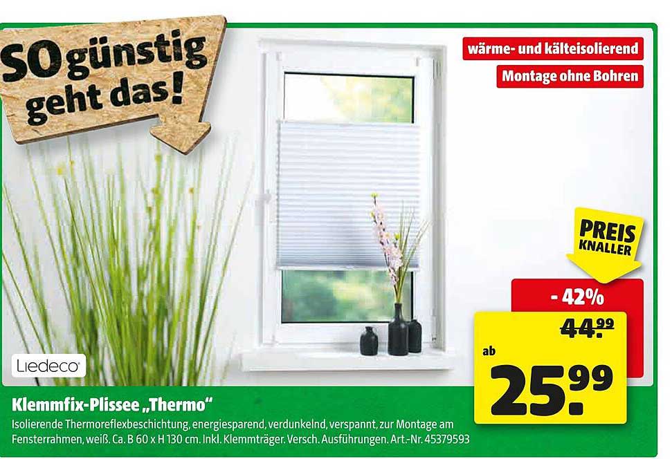 Klemmfix-Plissee „Thermo“