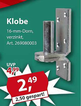 Klobe 16-mm-Dorn, verzinkt, Art. 269080003