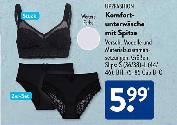 Komfortunterwäsche mit Spitze