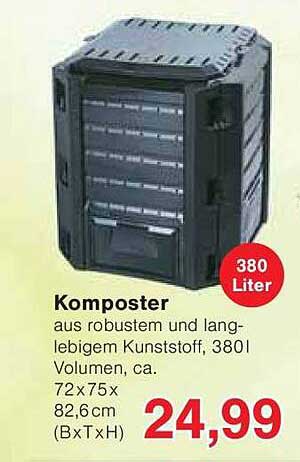 Komposter aus robustem und langlebigem Kunststoff, 380 Liter