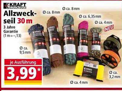 KRAFT Allzweckseil 30 m - Vielseitig einsetzbar für alle Gelegenheiten