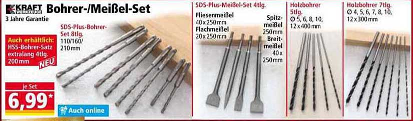 KRAFT SDS-Plus Bohrer-/Meißel-Set 8-teilig