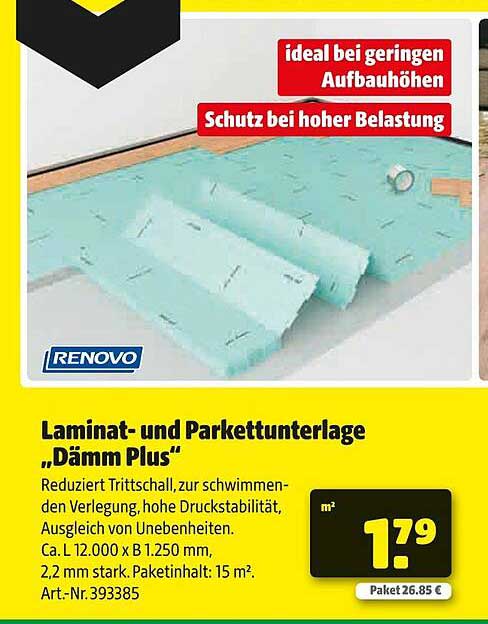 Laminat- und Parkettunterlage „Dämm Plus“