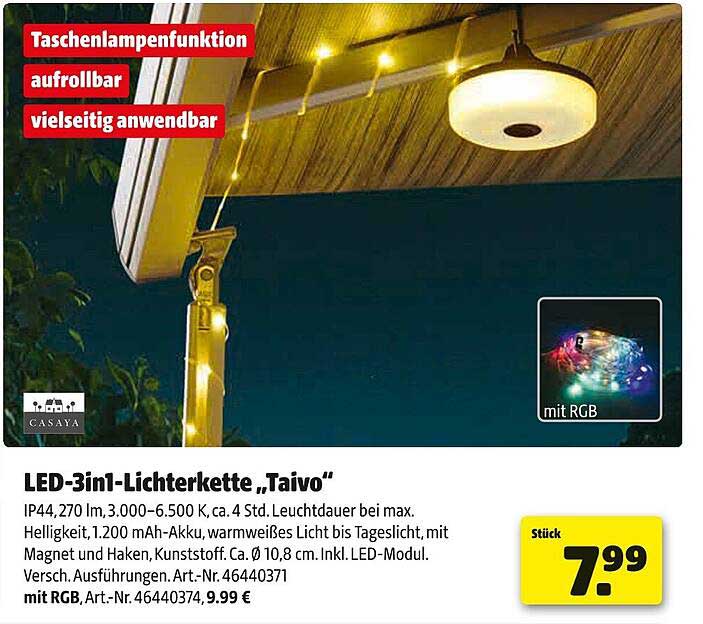 LED-3in1-Lichterkette „Taivo“