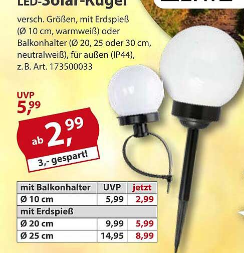 LED-Solar-Kugel - vielseitige Gartenbeleuchtung