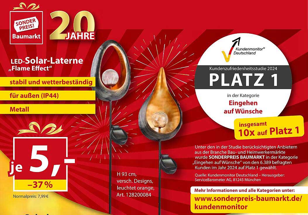 LED-Solar-Laterne "Flame Effect"