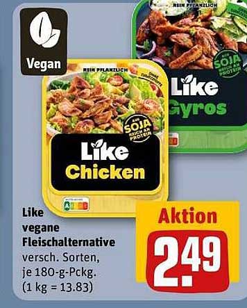 Like vegane Fleischalternative - Chicken und Gyros