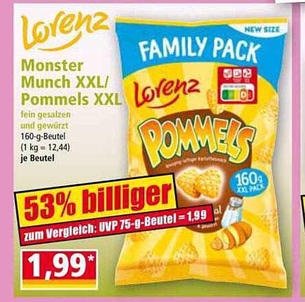 Lorenz Monster Munch XXL/Pommels XXL 160-g-Beutel
