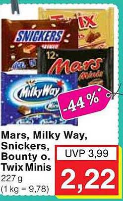 Mars, Milky Way, Snickers, Bounty oder Twix Minis - Jetzt zuschlagen!