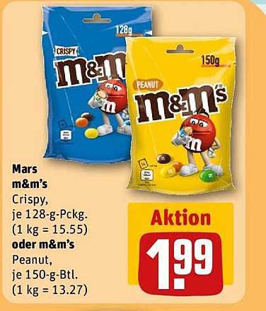 Mars m&m’s Crispy und Peanut