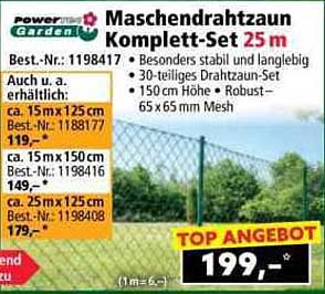 Maschendrahtzaun Komplett-Set 25 m
