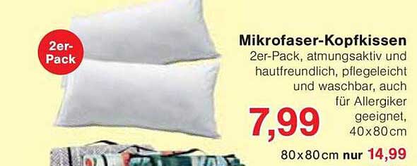 Mikrofaser-Kopfkissen 2er-Pack