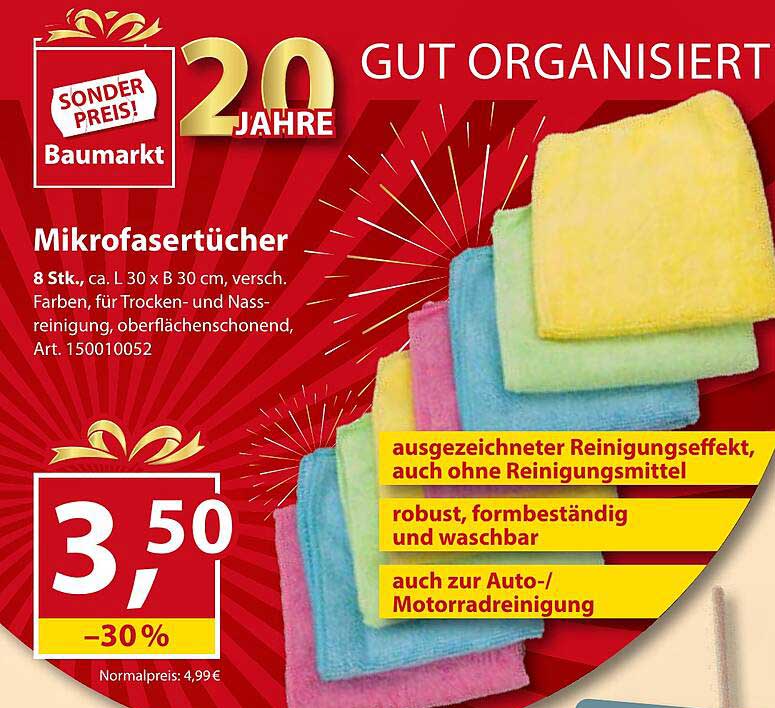 Mikrofasertücher 8 Stk. - für perfekte Reinigung