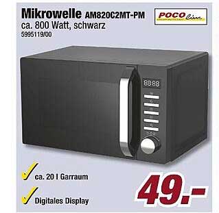 Mikrowelle AM820C2MT-PM, ca. 800 Watt, schwarz