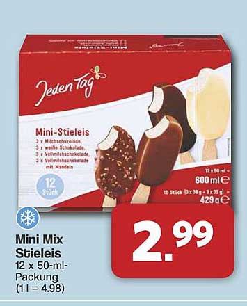 Mini Mix Stieleis - 12 x 50-ml-Packung