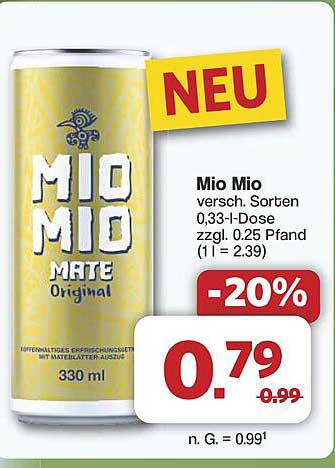 Mio Mio Mate Original - 0,33 l-Dose