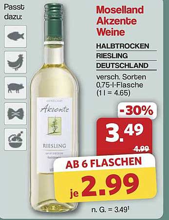 Moselland Akzente Weine - Halbtrocken Riesling Deutschland