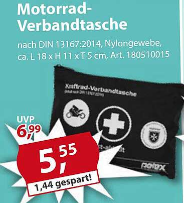 Motorrad-Verbandstasche nach DIN 13167:2014