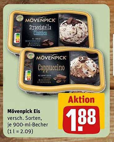 Mövenpick Eis – Stracciatella Classico und Cappuccino