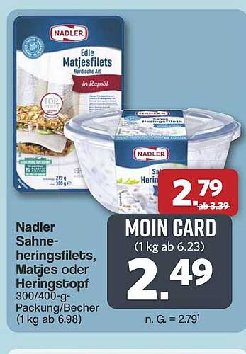 Nadler Sahneheringsfilets, Matjes oder Heringsstrop - 300/400-g-Packung/Becher