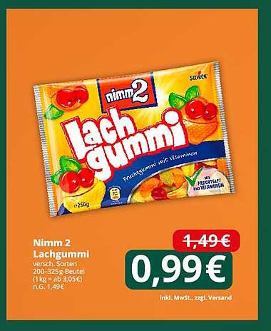 Nimm 2 Lachgummi 250g Beutel