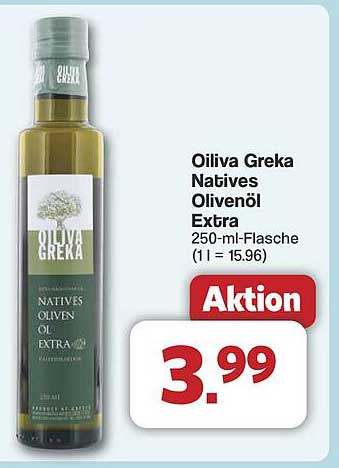 Oiliva Greka Natives Olivenöl Extra 250-ml-Flasche