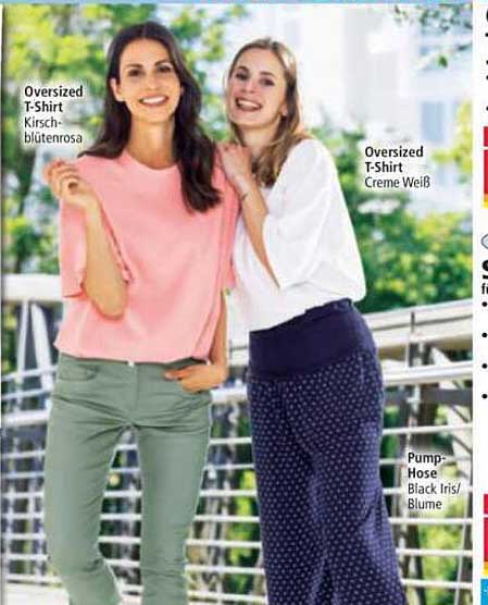Oversized T-Shirt in Kirschblütenrosa und Creme Weiß - perfekt für den Frühling