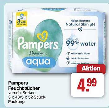 Pampers Feuchttücher 3 x 48/5 x 52-Stück-Packung