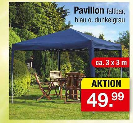 Pavillon faltbar, blau o. dunkelgrau