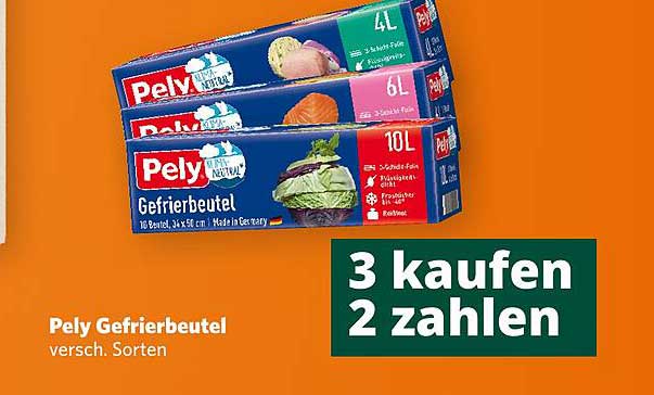 Pely Gefrierbeutel - 3 kaufen, 2 zahlen