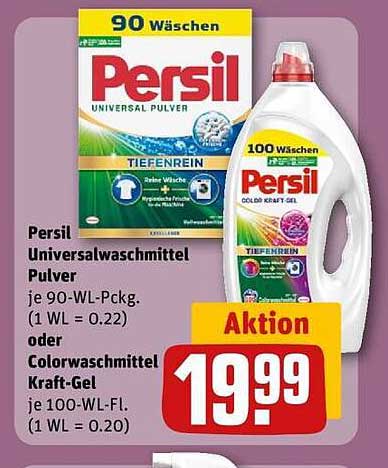 Persil Universalwaschmittel Pulver 90 WL oder Colorwaschmittel Kraft-Gel 100 WL