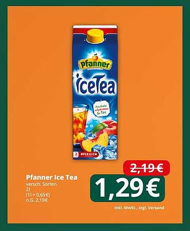 Pfanner Ice Tea - verschiedene Sorten, 2l