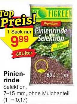 Pinienrinde Selektion, 7-15 mm, ohne Mulchanteil (60 Liter)