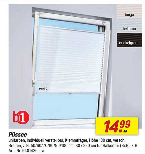 Plissee - unifarben, individuell verstellbar