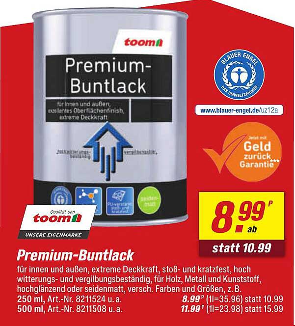 Premium-Buntlack für innen und außen
